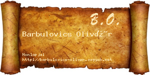 Barbulovics Olivér névjegykártya